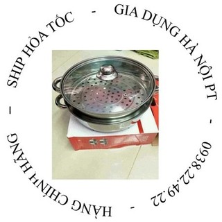Nồi hấp inox 2 tầng/ nồi hấp bánh,nồi hấp xôi/ Xửng Hấp 2 Tầng 28cm, cao cấp nắp kính/vỉ hấp 2 tầng/sửng hấp xôi 2 tầng