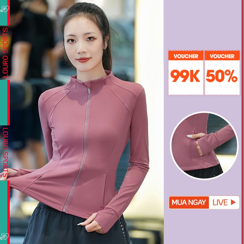 Áo khoác nữ thể thao tay dài Louro AKL9, chất liệu co giãn 4 chiều, phù hợp tập gym, yoga, zumba | BigBuy360 - bigbuy360.vn