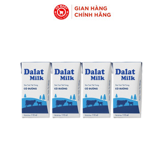 Thùng 48 hộp sữa tươi tiệt trùng Dalat Milk có đường 110ml