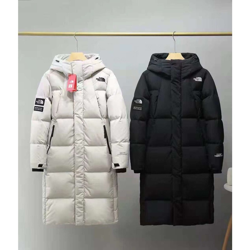 (ảnh thật) Áo phao béo chính hãng The North Face lông vũ màu xám size S