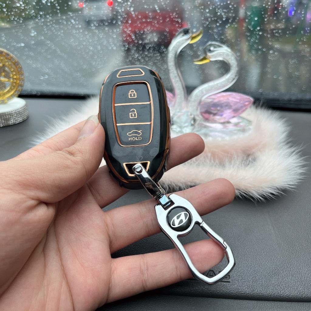 Ốp chìa khóa Huyndai Accent 2021 - 2022 , Elantra Bao da cho chìa khoá Accent / KoNa / Santafe Hyund