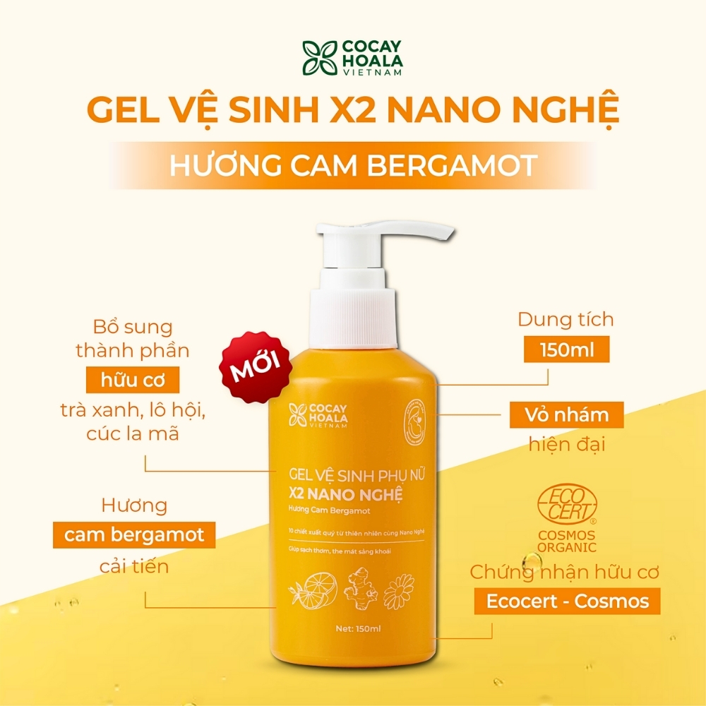 Dung Dịch Vệ Sinh Nữ Gel X2 Nano Nghệ Đào Cam Cocayhoala Chính Hãng Ddvs Hết Ngứa Khử Mùi Làm Hồng Se Khít Vùng Kín