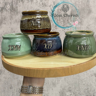 Chậu trồng sen đá, cây cảnh mini bát tràng bonsai. MNBT 2