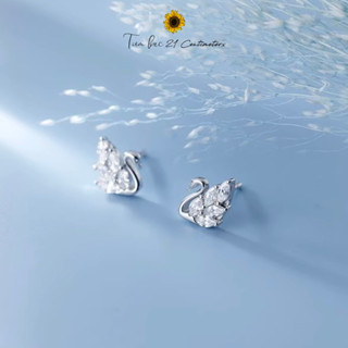 Khuyên tai bạc Thiên Nga Bông tai bạc Tiệm bạc 21 Centimeters