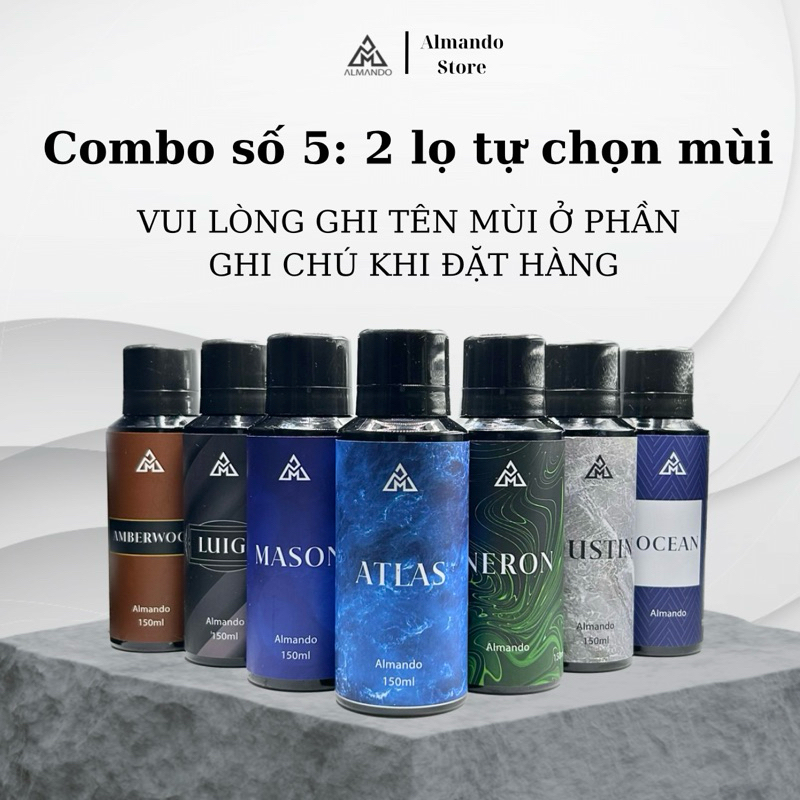 COMBO 2 lọ body mist nam ALMANDO