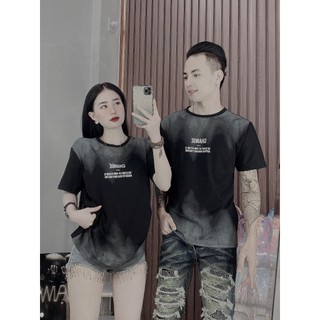 Áo phông nam nữ cổ tròn UNISEX tay ngắn vải cotton co giãn thoáng mát sang trọng phối chữ cao cấp-AHFASHION