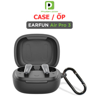 Case ốp bao silicone cho tai nghe Earfun Air Pro 3 Chính Hãng logo Earfun - Kèm móc khóa