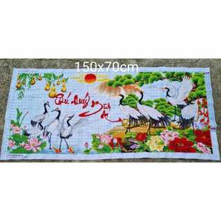 (XẢ KHO) Tranh thêu thành phẩm Phú Quý bình an LV3242 -150*70cm - thêu 100%