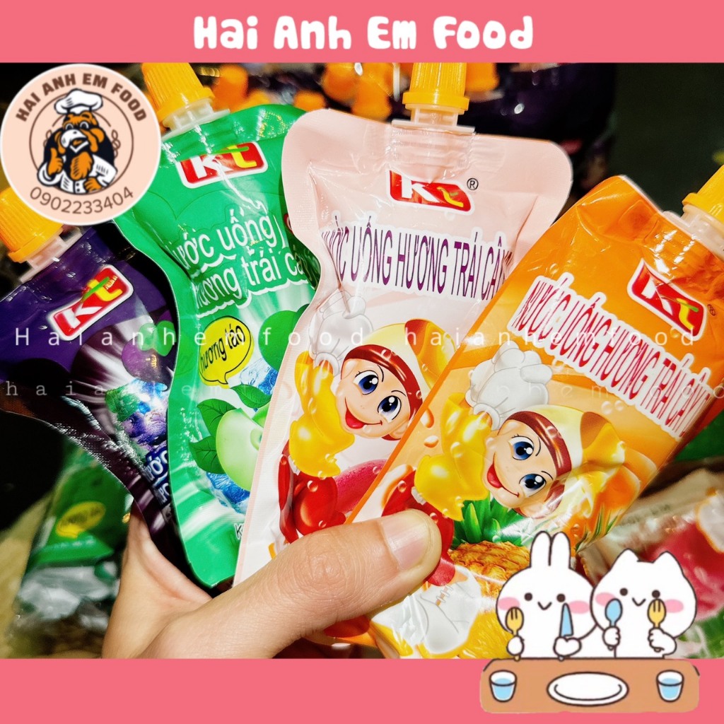Nước uống trái cây, thạch hút Thiên Long (túi 100ml nắp vặn)