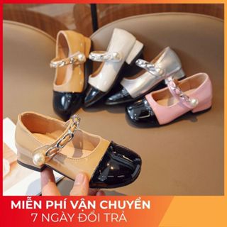 Giày búp bê da mềm cao gót da bóng HOT 2025 mã V86 Quảng Châu cao cấp cho bé gái 3 tuổi đến 15 tuổi