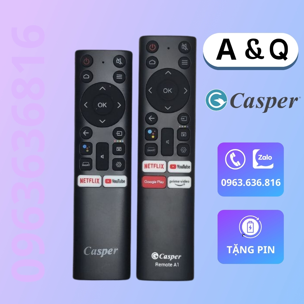 Remote tivi Casper - Điều khiển tivi Casper giọng nói chính hãng tặng pin