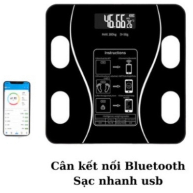 Cân Điện Tử Có Kết Nối Bluetooth Phân Tích Chỉ Số Cơ Thể Hiển Thị Nhiệt Độ