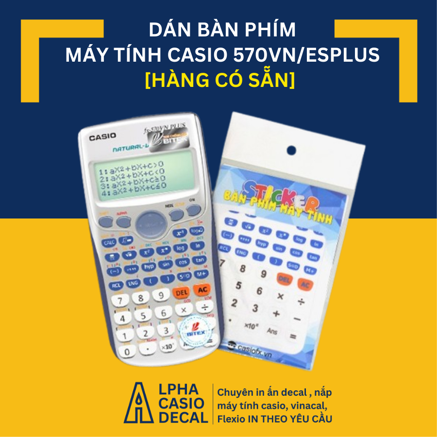 Màu Xanh Dương Trắng Dán bàn phím máy tính casio fx 570vnplus casio fx 570esplus Sticker chống bong 