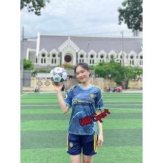 Áo bóng đá mu xanh bích 2024 - bộ quần áo bóng đá clb mu mùa giải mới đẹp 2024