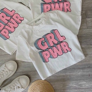 Áo Thun Nữ In Chữ GRL Dễ Thương Lắm Nè
