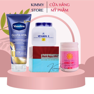 combo kem bạch ngọc liên + vaseline gluta + abutine 3c3 + e nắp xanh