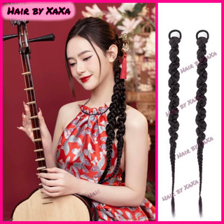 Hai dây chun buộc set 2 đuôi tóc giả chụp ảnh tết áo dài tóc ziczac đuôi nhọn x109