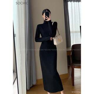 Váy den body chất liệu vải gân siêu đẹp