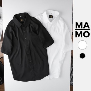 Áo sơ mi nam cộc tay chất lụa cotton co giãn - mamo