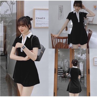 Váy polo nữ kiểu ôm body phong cách basic dáng xòe chất dày dặn VAY2