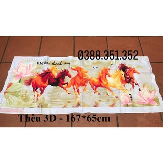 (KHO SỈ) Tranh thêu thành phẩm ngựa Mã đáo thành công 223043 - 167*65cm - đã thêu