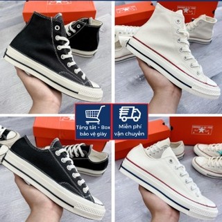 Giày conversee chucktaylor 1970s đen trắng cổ thấp,giày cv nam nữ cổ thấp hai màu đen-trắng full pk