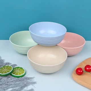  Bộ Chén Bát Ăn Cơm Bằng Nhựa Chất Liệu Lúa Mạch Màu Sắc Tươi Mới - Bộ Dụng Cụ Ăn Dặm An Toàn - Gia dụng Homewares 