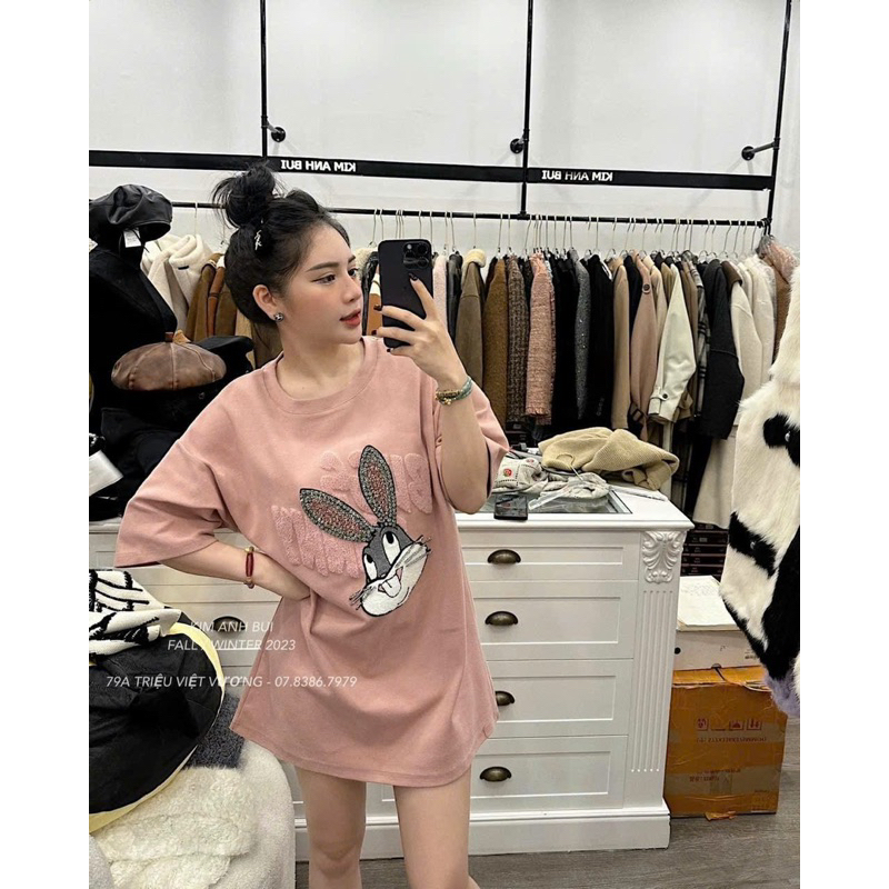 Áo phông mickey và thỏ QCL1 chuẩn Kim Anh Bùi