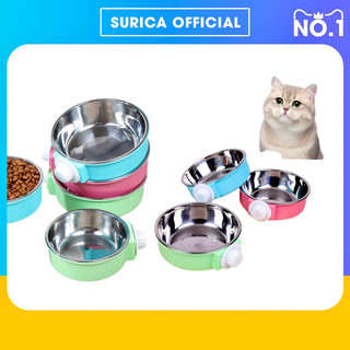 Bát ăn cho mèo Bát ăn treo chuồng Inox cao cấp Bát cho chó Surica PK02