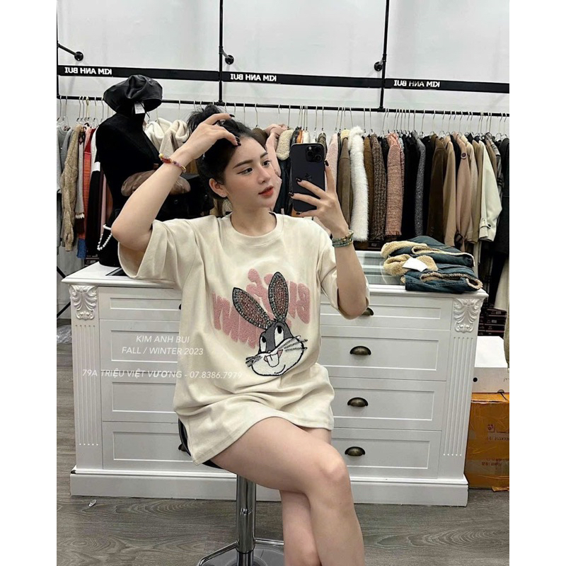 Áo phông mickey và thỏ QCL1 chuẩn Kim Anh Bùi