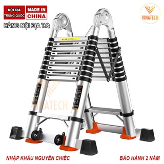 Thang Nhôm Rút Đơn Đôi Thang Nhôm Inox Nhập Khẩu Rút Gọn Cao Cấp 2.6M 3.2M 3.8M 4.4M 5M 5.4M 5.9M
