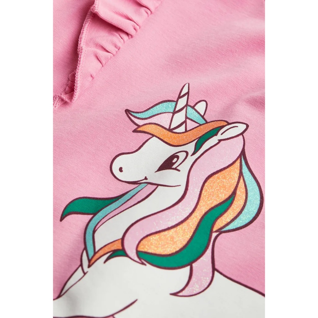 Set áo chân váy hồng rainbow tím hồng nơ HM H&M _hàng chính hãng authentic