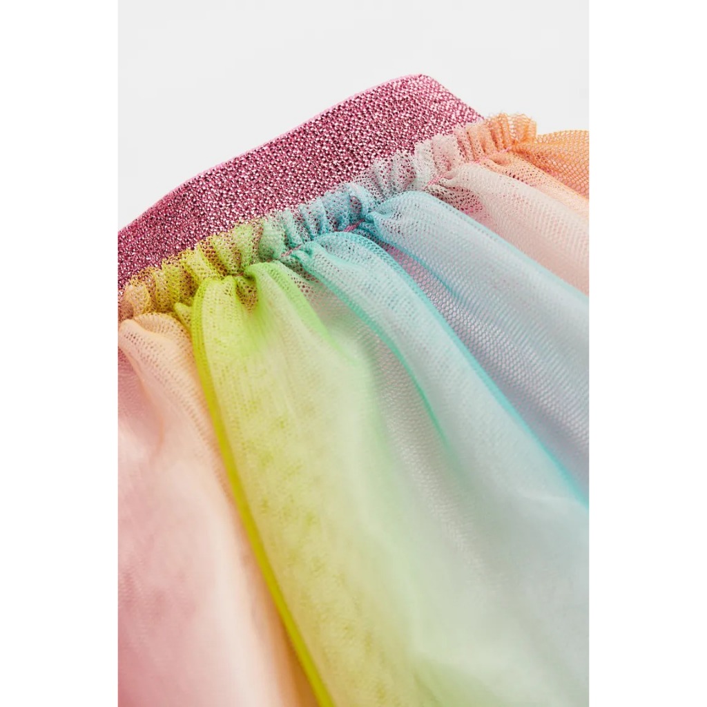 Set áo chân váy hồng rainbow tím hồng nơ HM H&M _hàng chính hãng authentic