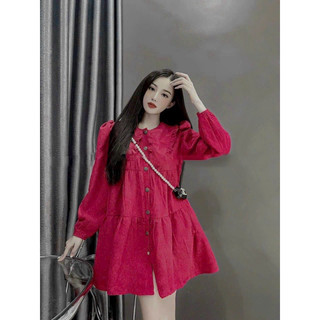 đầm suông bèo nhung gân