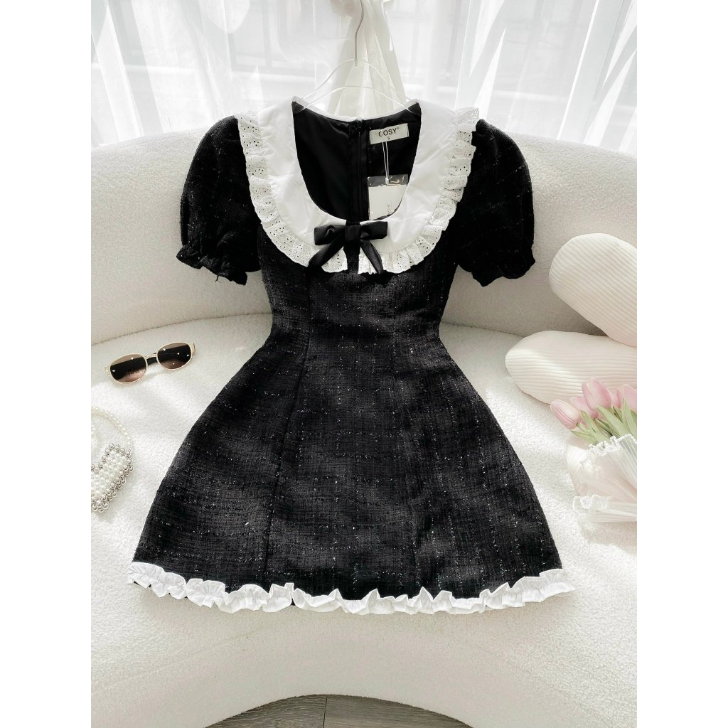 Đầm váy nữ chất dạ bố phối bèo Maris Dress | BigBuy360 - bigbuy360.vn