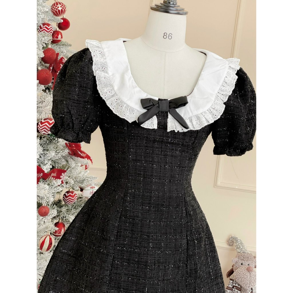 Đầm váy nữ chất dạ bố phối bèo Maris Dress | BigBuy360 - bigbuy360.vn