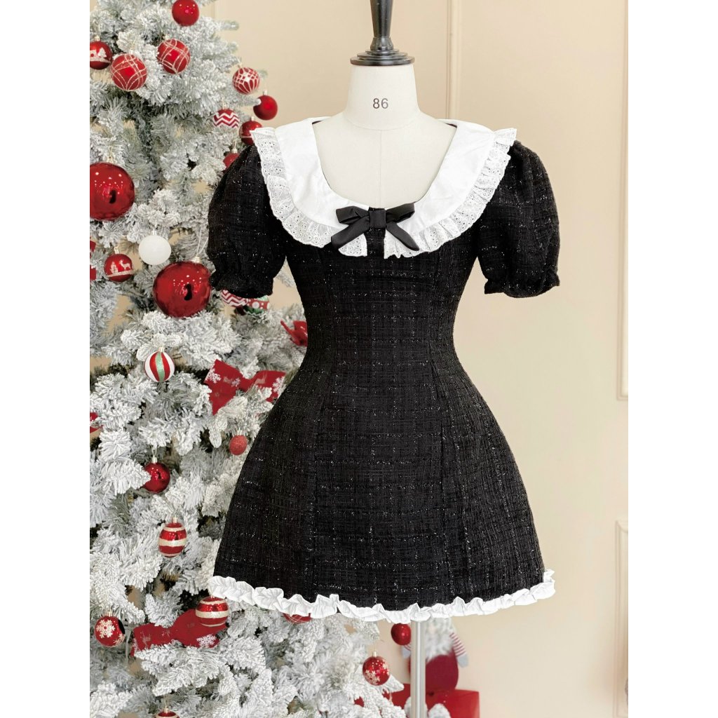 Đầm váy nữ chất dạ bố phối bèo Maris Dress | BigBuy360 - bigbuy360.vn