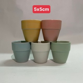 Chậu sứ 5x5cm / Chậu sứ tráng men - chậu mini trồng sen đá, xương rồng
