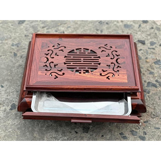 Khay trà gỗ cẩm loại lớn 48x38 cao 15cm