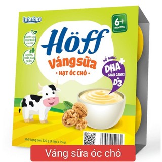 Váng sữa trẻ em Hoff Vị Vani,Hạt dẻ,Hạt óc chó,Sữa Non (Vỉ 4 hộp/220g)