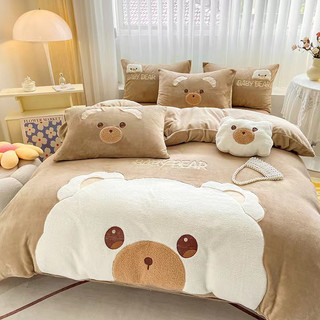 Set chăn ga gối nỉ nhung thêu cao cấp