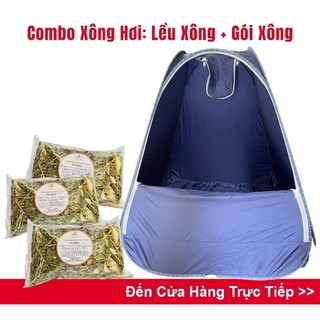 Lều xông Hơi Tự Bung + Gói Lá Xông Giải Cảm | Lá Xông Sau Sinh - Xông Hơi Toàn Thân - Shop Bà Điểm