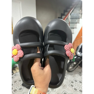 Dép sục nhựa dẻo 2 quai hoa caro