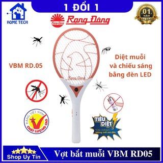 Vợt bắt muỗi Rạng Đông VBM RD05, công nghệ mới nổ muỗi ngay không delay, bền bỉ, an toàn