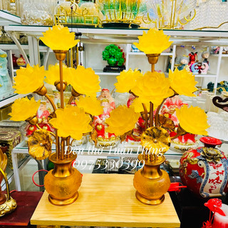 Đèn thờ hoa sen cao cấp bình ngọc sgls