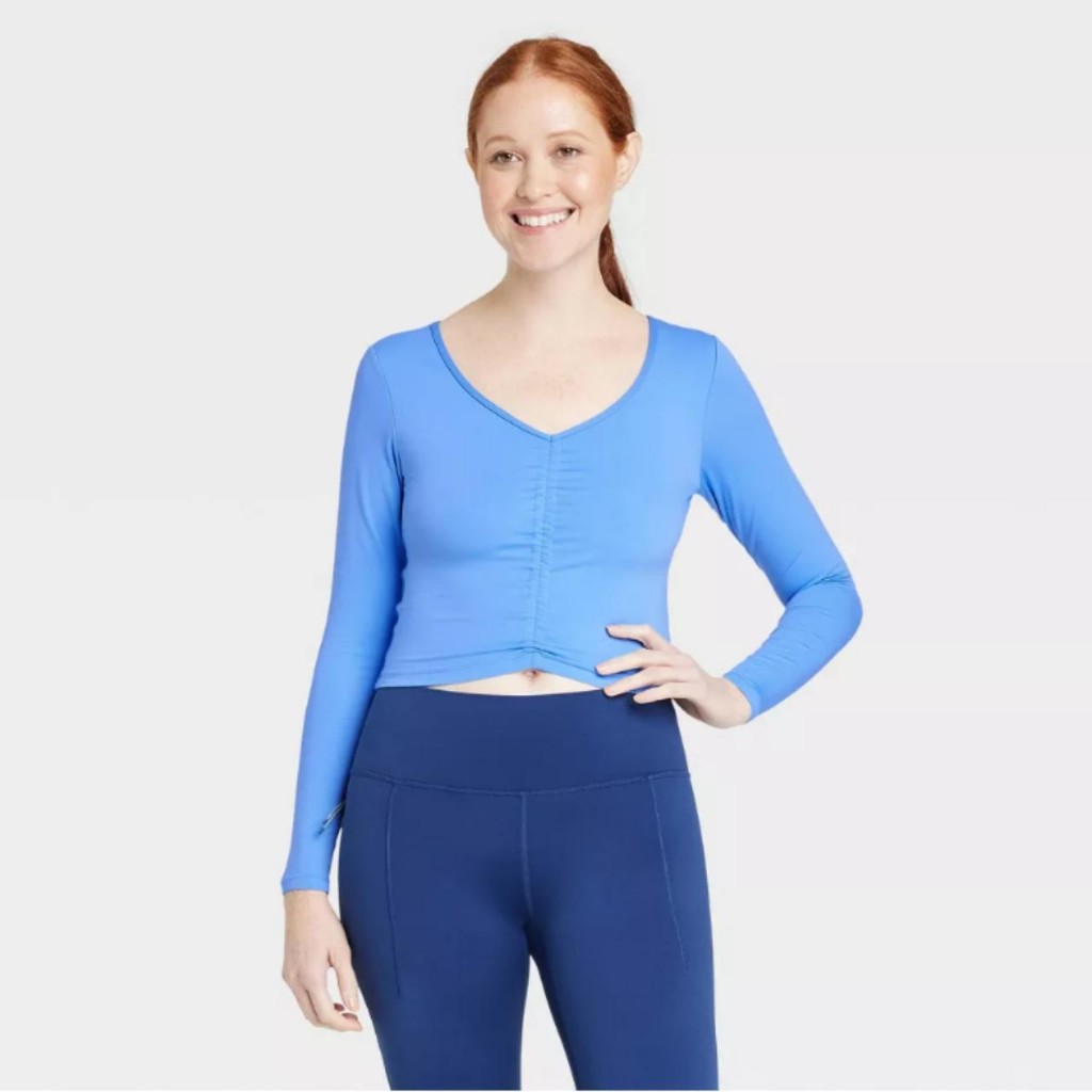 Áo tập yoga dài tay cho nữ hàng xuất dư ALL IN MOTION