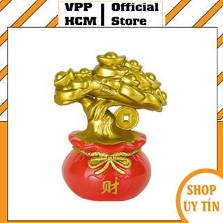 Cây tài lộc vàng 8cm, Mô Hình Cây Vàng Tài Lộc Mini Trang Trí Bàn Học, Bàn Làm Việc, Tủ Sách