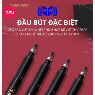 Bút viết thư pháp chữ Hán Calligraphy Deli - Bút lông deli viết chữ hán thư pháp