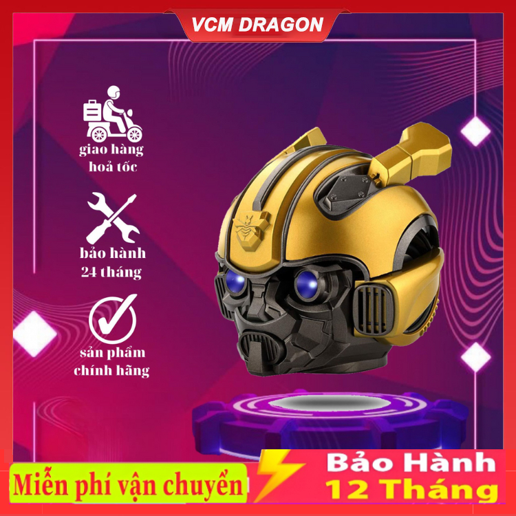 Loa Bluetooth Siêu Bass Bumblebee Transformer, Mắt Có Đèn Led Xanh, Thiết Kế Độc, Âm Thanh Hay Nghe 