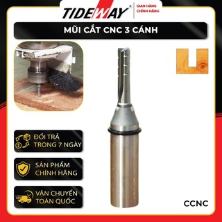 Mũi Cắt CNC Tideway 3 Cánh Cốt 12,7mm - Mũi Cắt 3 Cánh Cốt cắt sâu, không bám gỗ